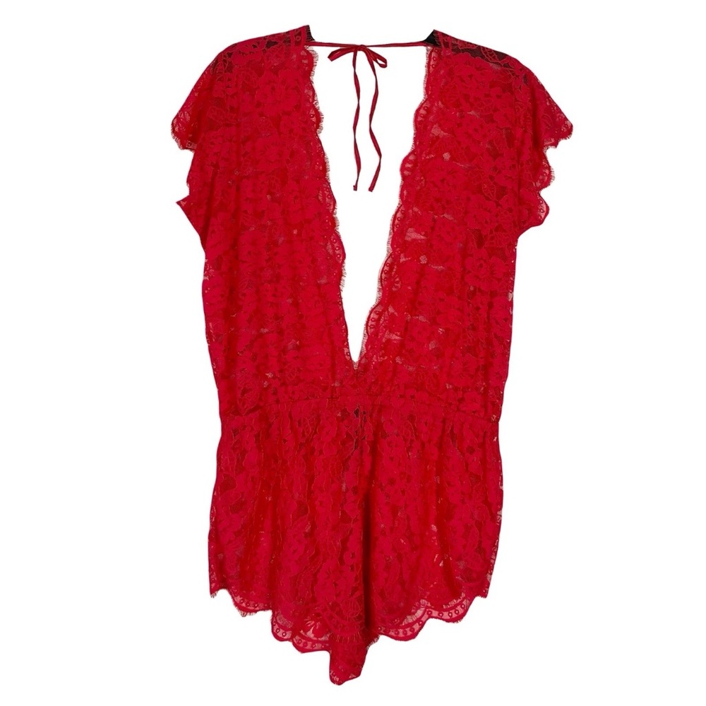 Nwot Ann Summers Playsuit Medium Red Lace